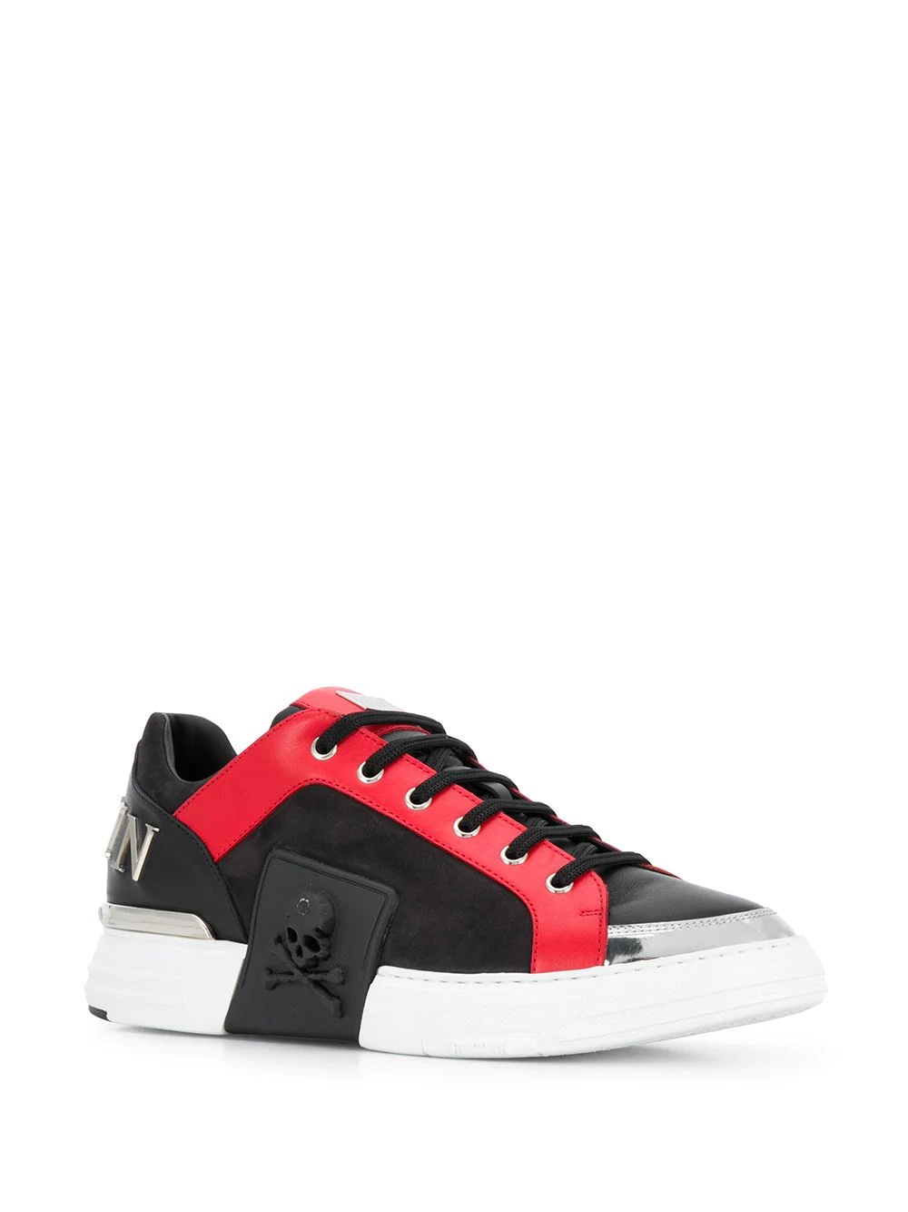 low-top skull detail sneakers - 2