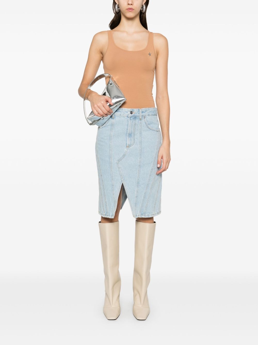 spiral denim skirt - 2