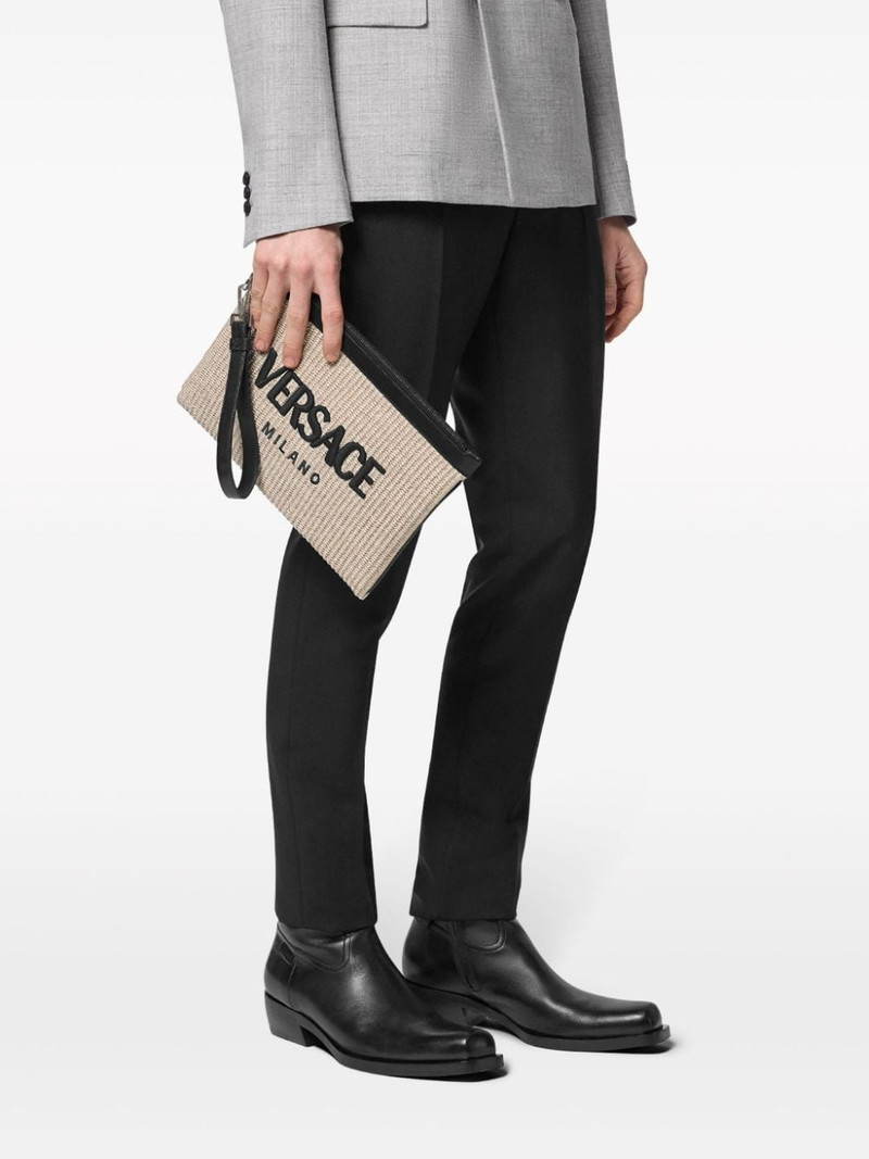 VERSACE Milano raffia clutch bag outlook