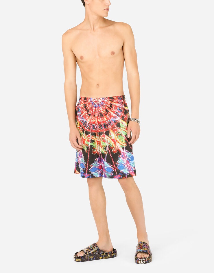 Long swim trunks with illumination print - 2