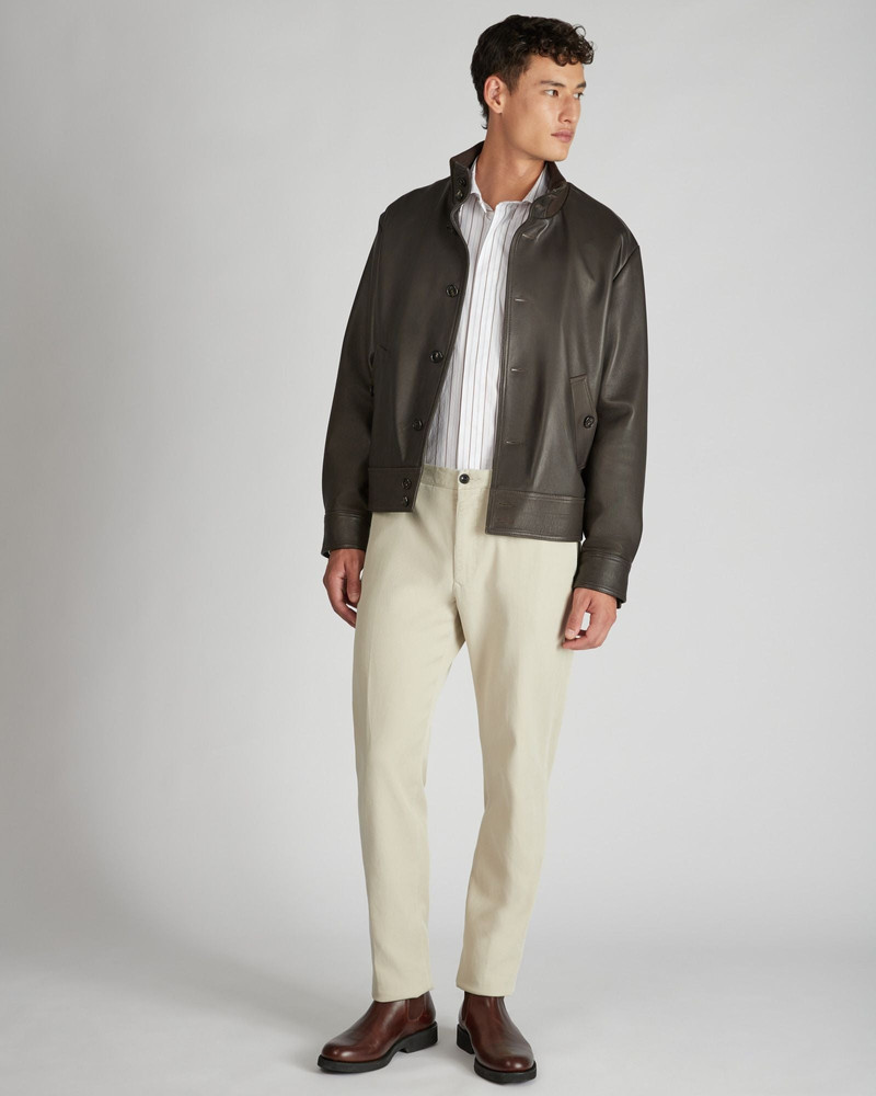 Regular fit leather jacket 5