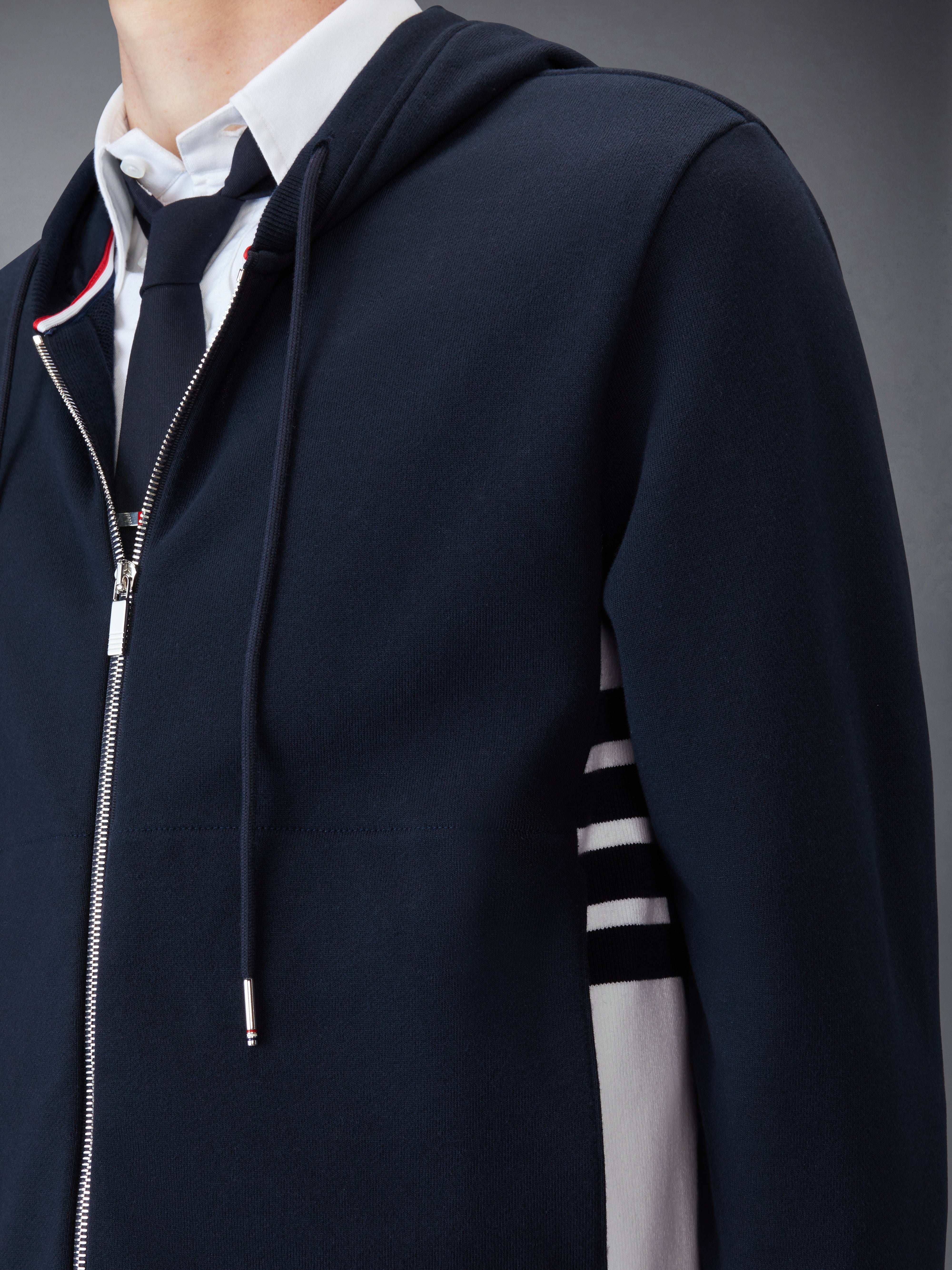 Classic 4-Bar Jersey Zip up Hoodie - 7