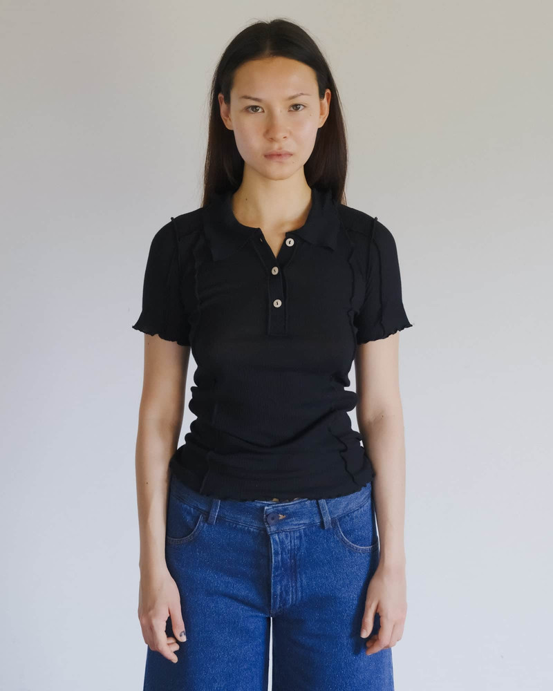 Omato Polo Tee Shirt - Organic Cotton Rib 1