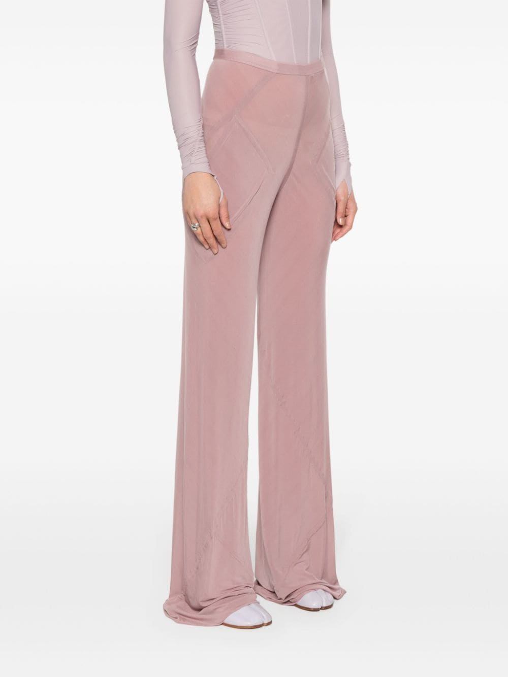 seam-detailed flared trousers - 3