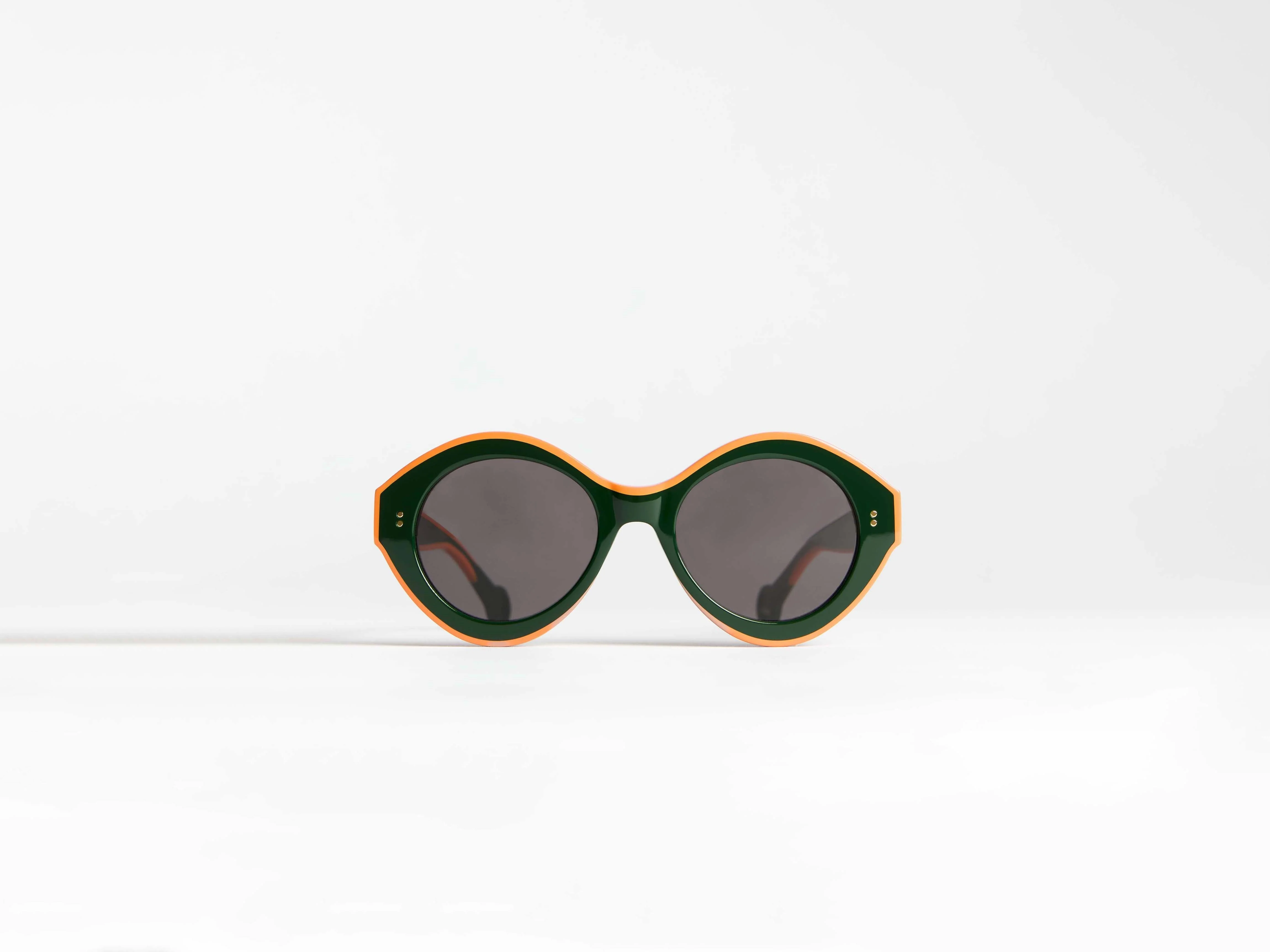 JWA07 BUMPER SUNGLASSES IN GREEN & ORANGE - 1