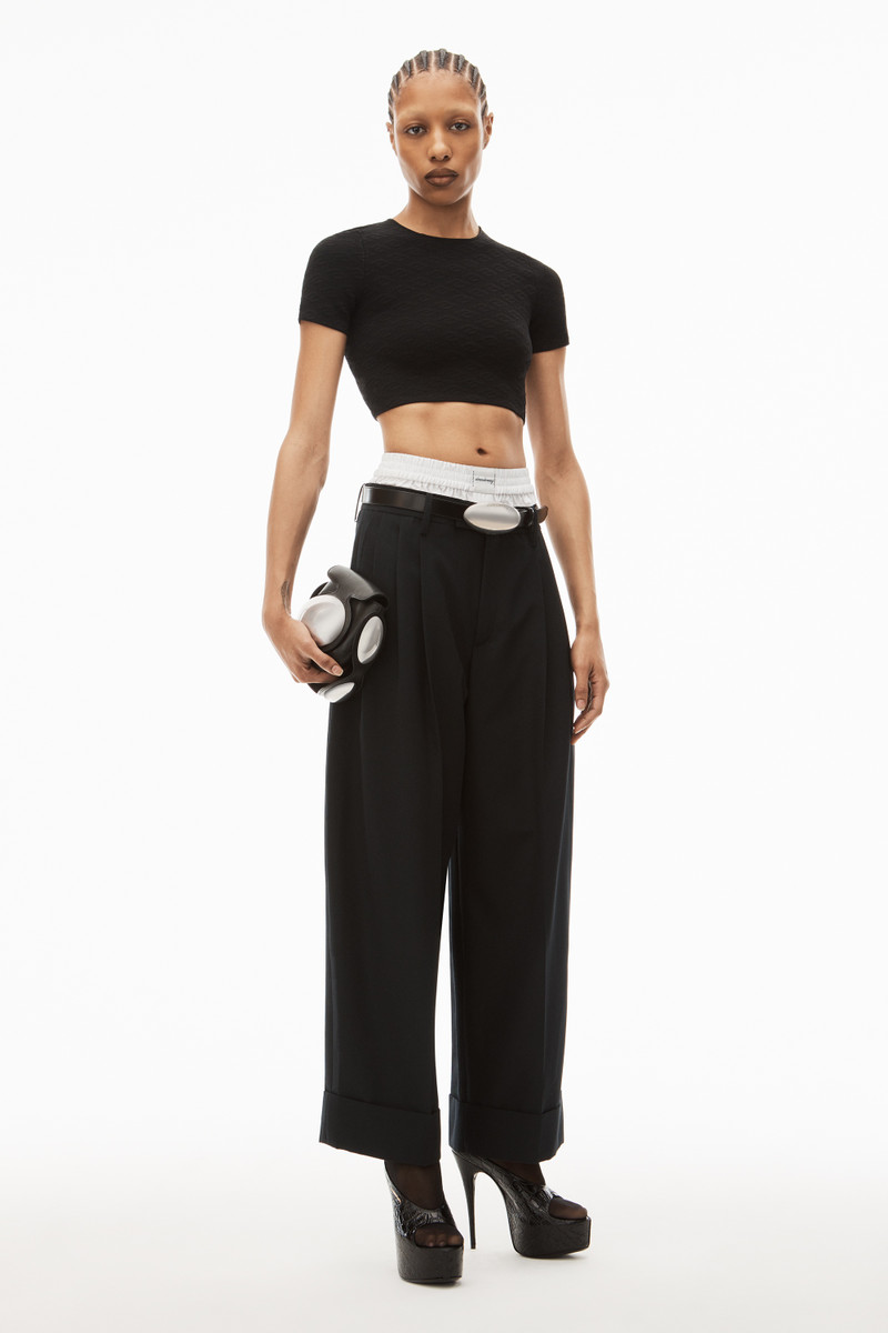 CROPPED TEE IN COMPACT JACQUARD 6