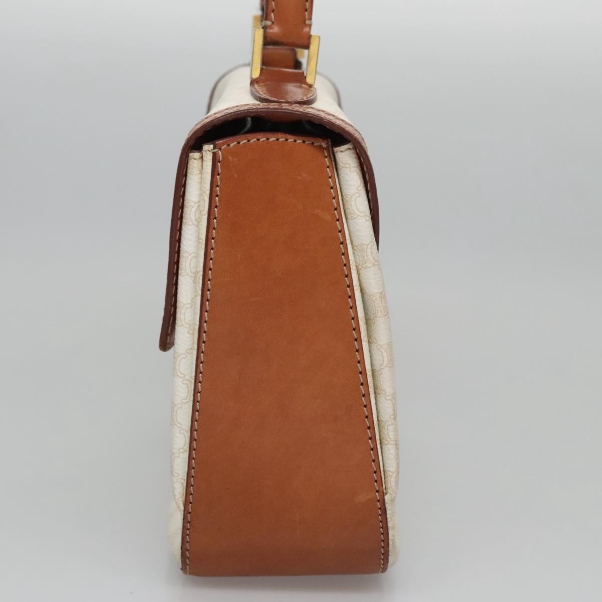 CELINE Macadam Canvas Hand Bag Pvc Leather White - 3
