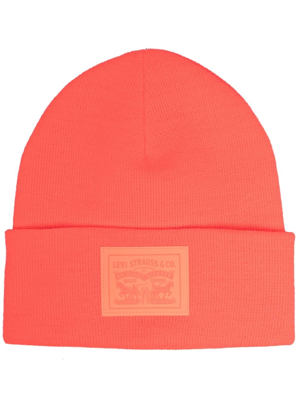 logo patch beanie hat - 1