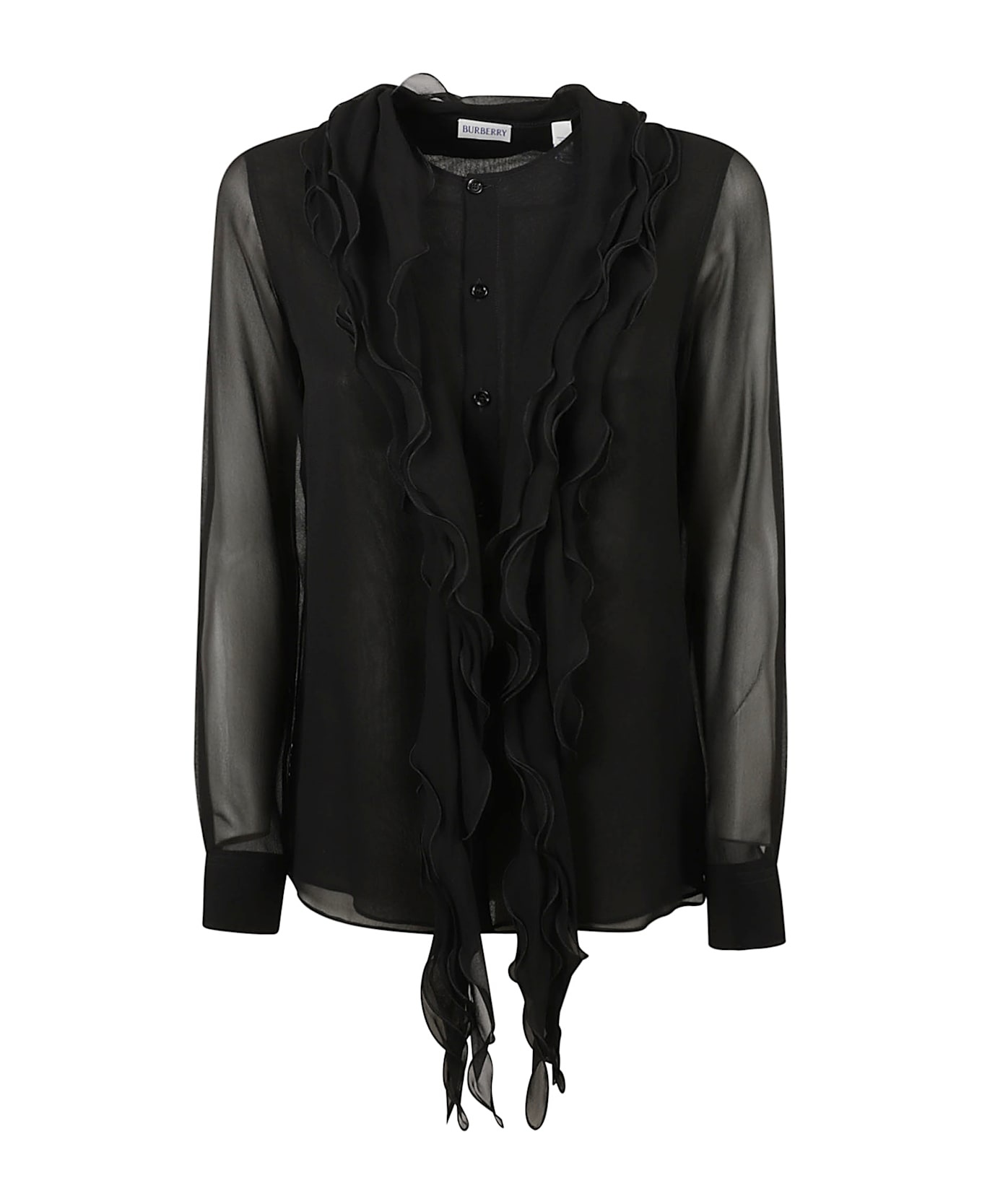 Scarfed Buttoned Blouse - 1