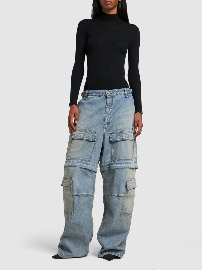 Denim cargo jeans - 2