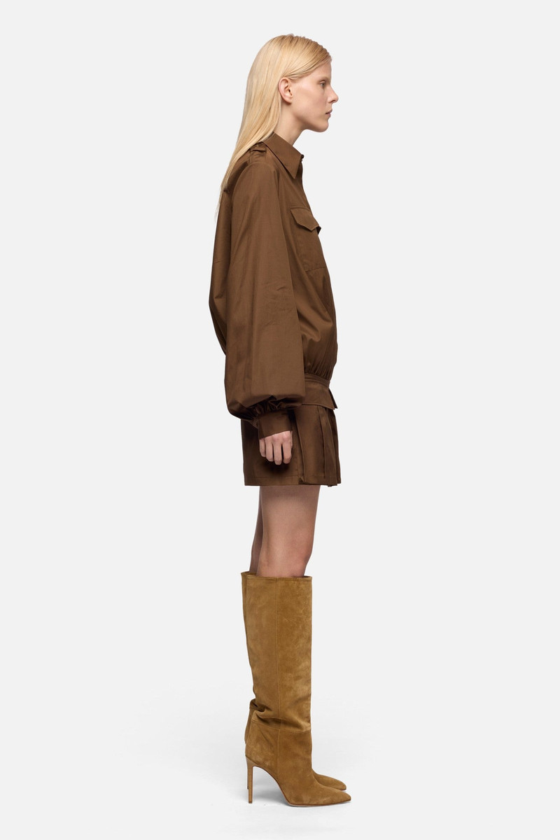 UTILITY MINI DRESS in Poplin Toffee 6