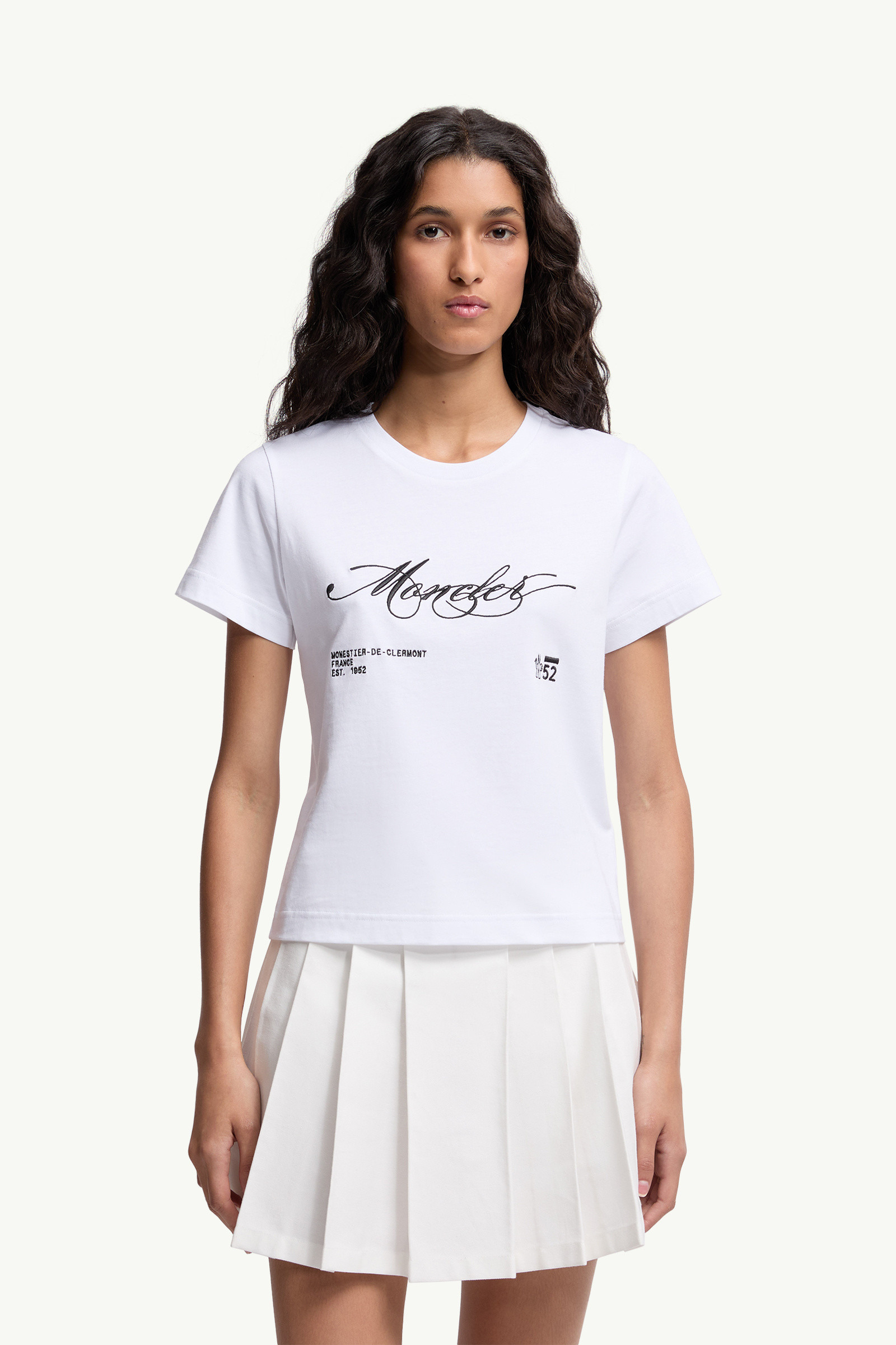 Embroidered Cursive Logo Cotton T-Shirt - 3