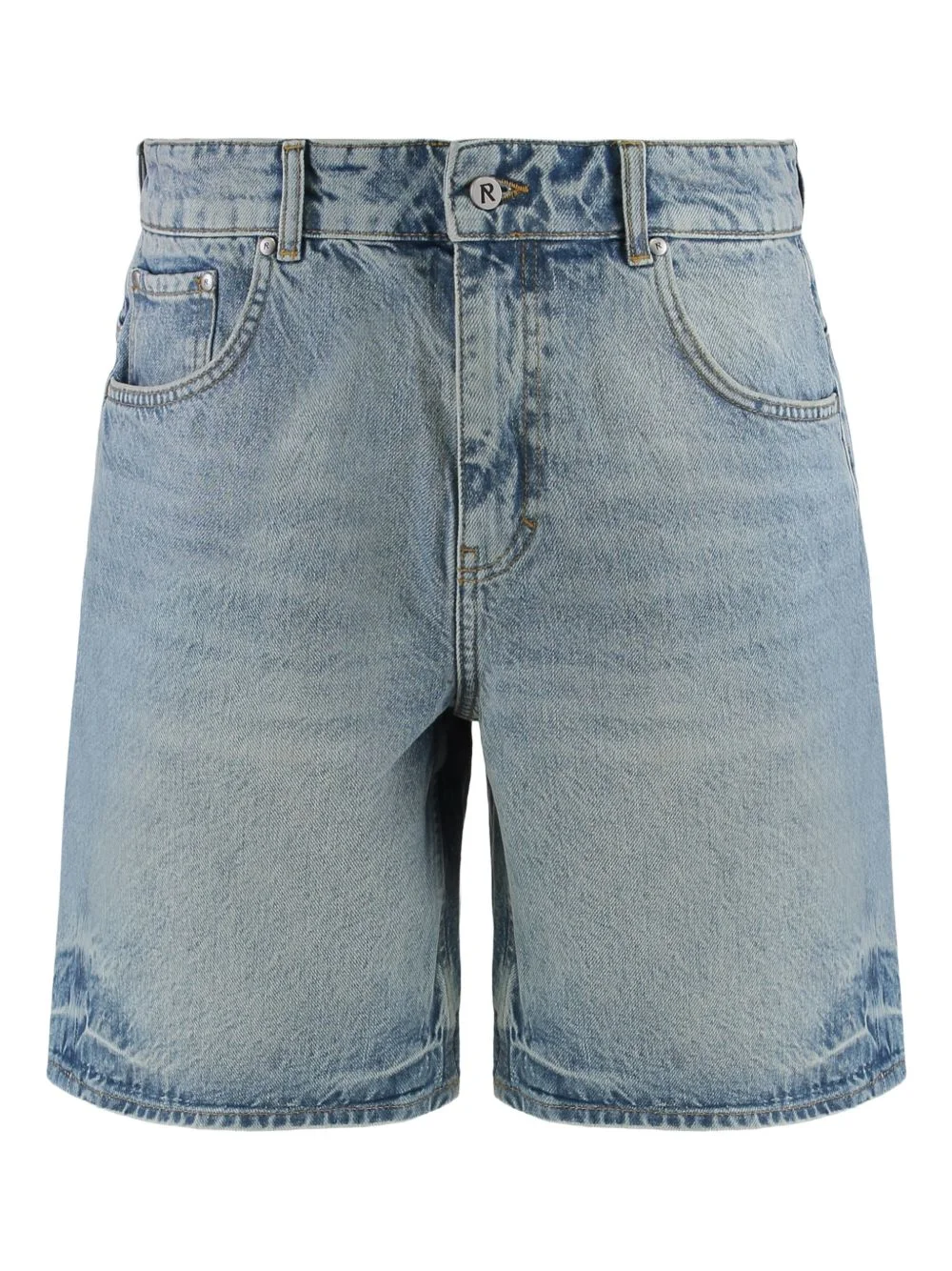 logo-embroidered denim shorts - 1
