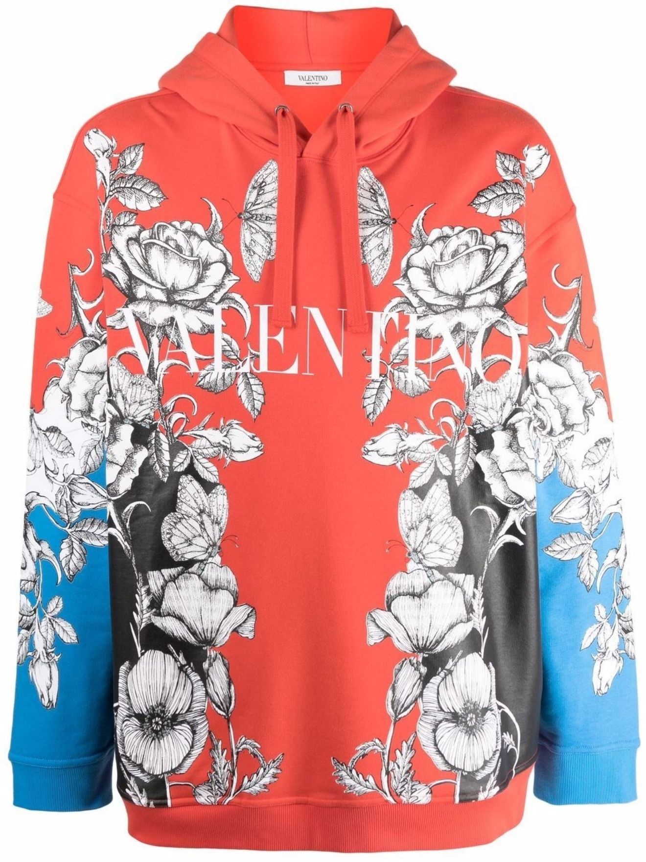 Dark Blooming print hoodie - 1