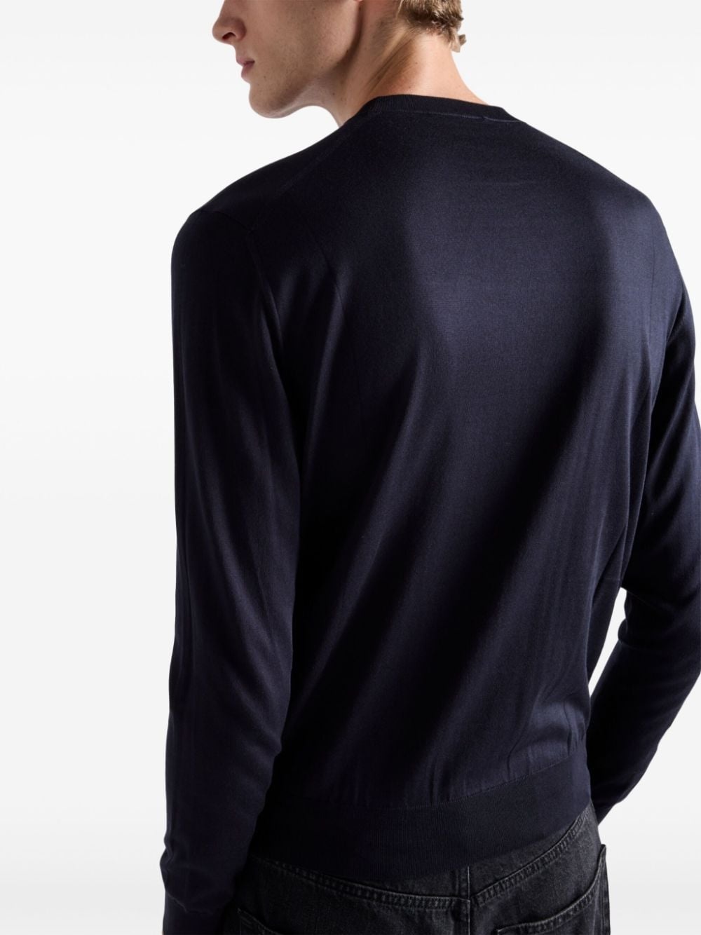 crew-neck silk jumper - 4