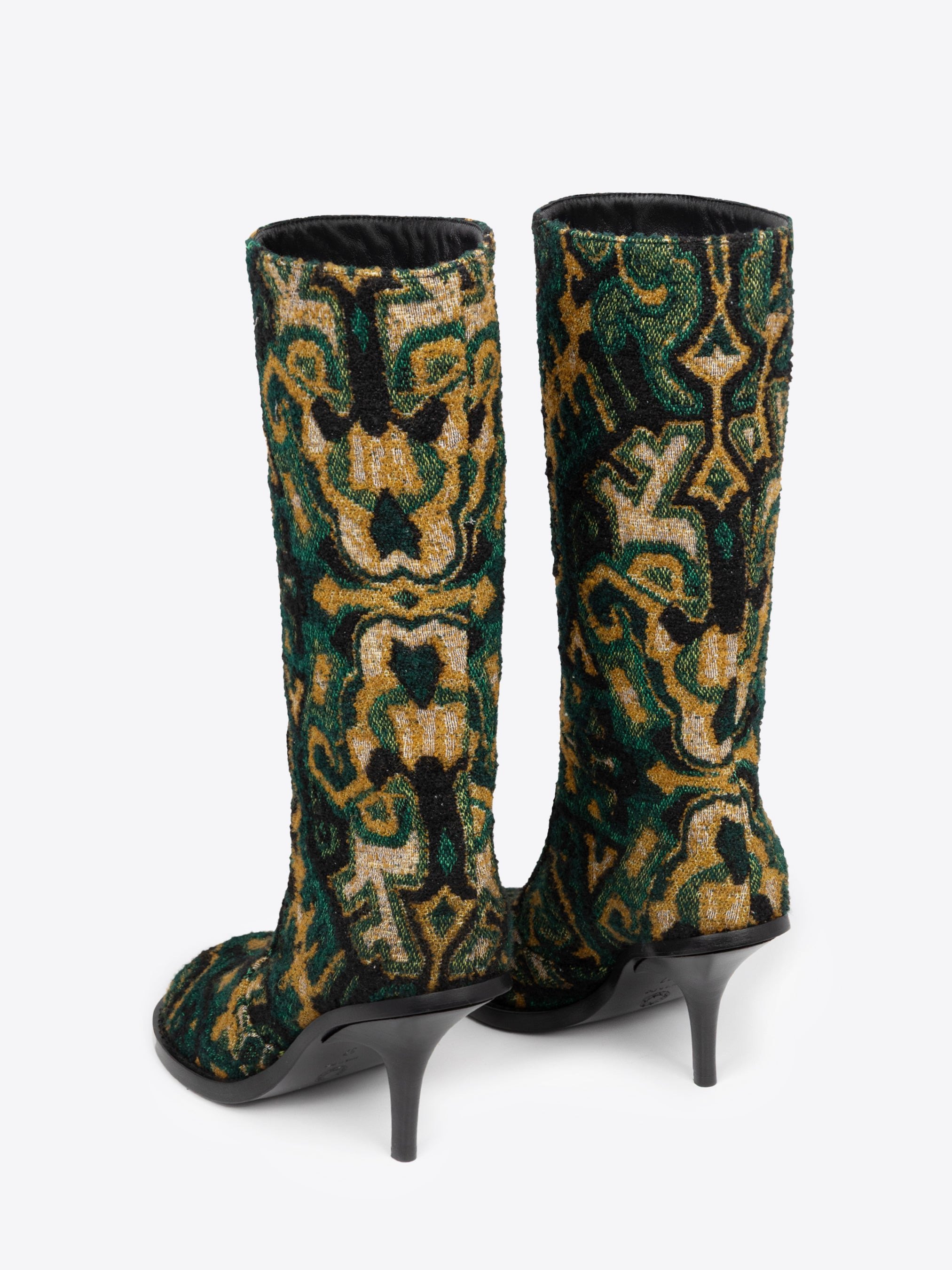 ROUND-TOE JACQUARD BOOTS - 4