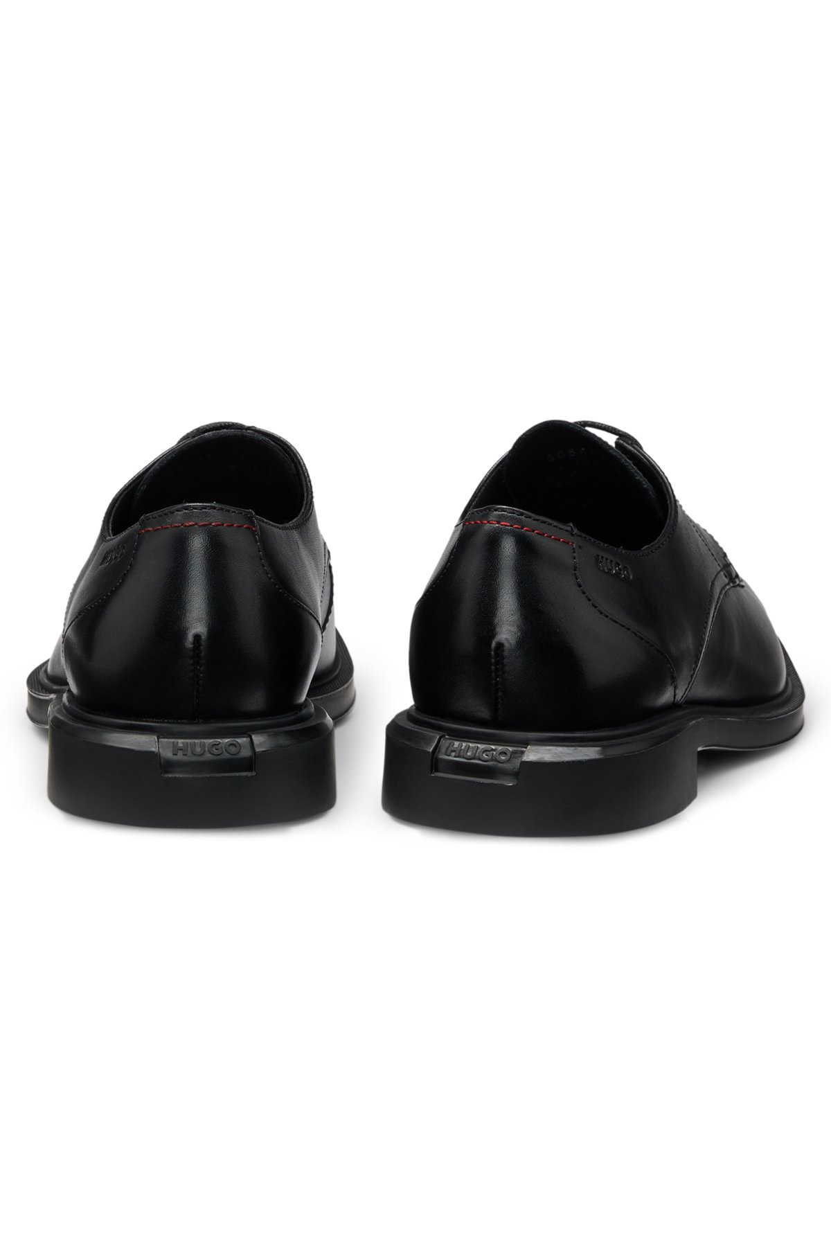 LEATHER DERBY SHOES WITH DOUBLE STITCHING - 5