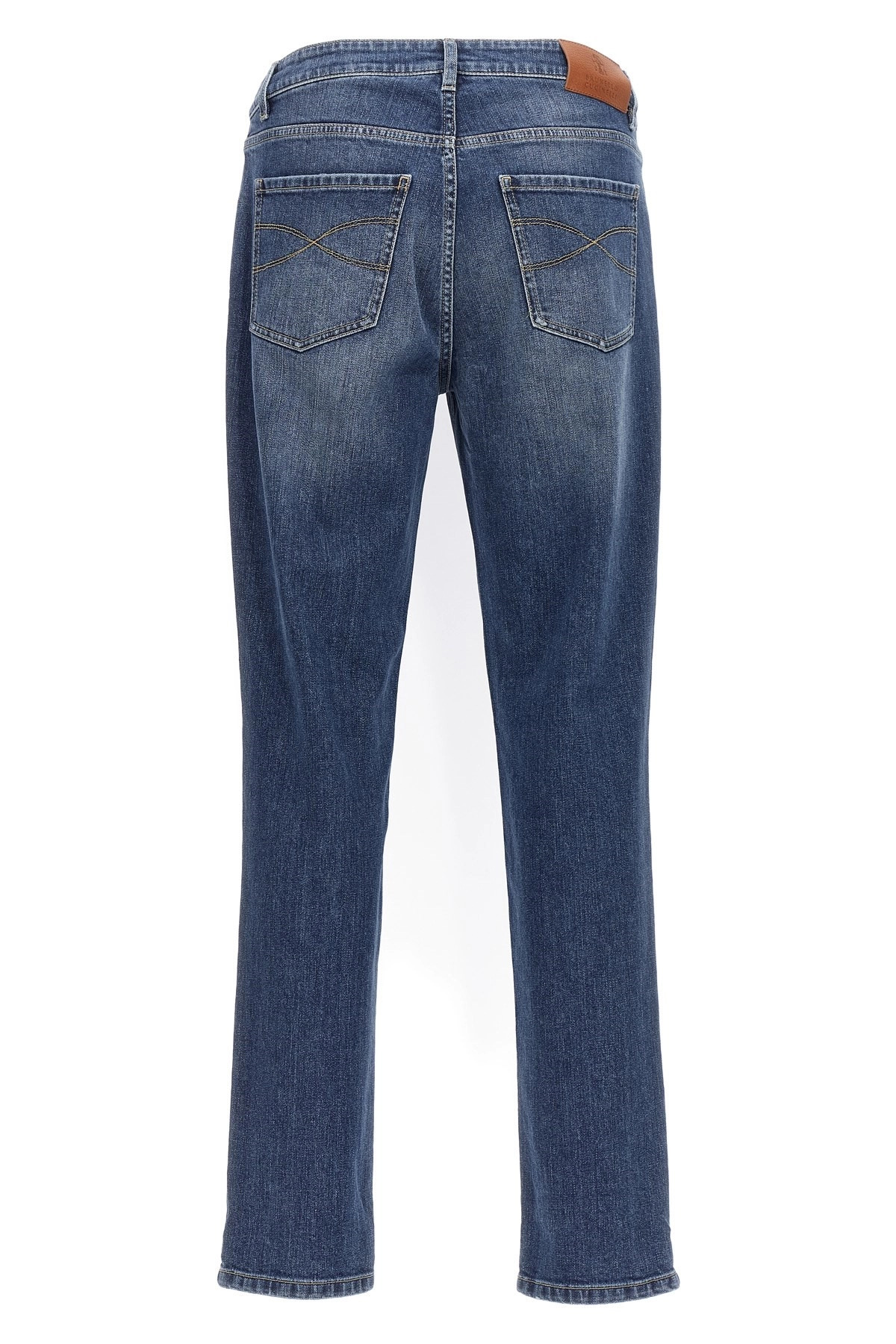 Logo embroidery stretch jeans - 3