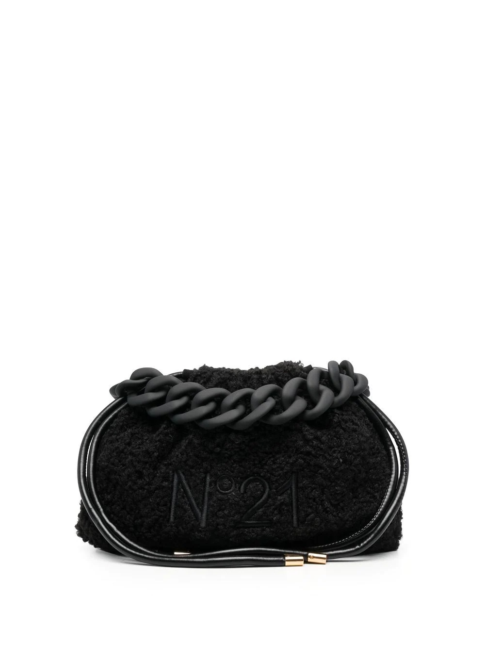 logo-embroidered clutch bag - 1