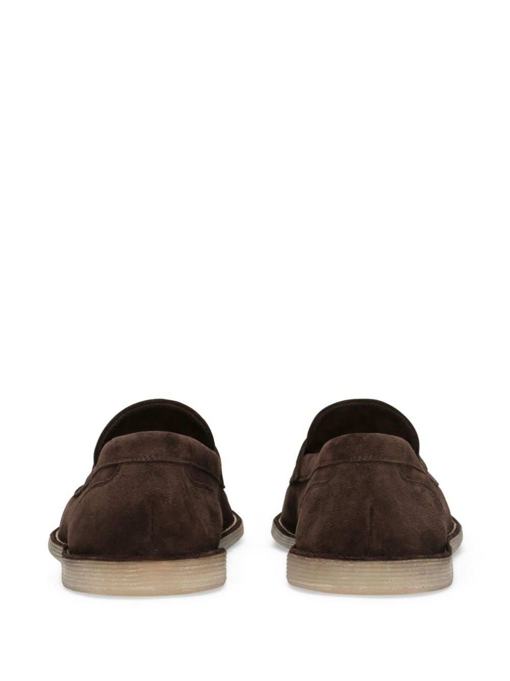 logo-plaque suede loafers - 3