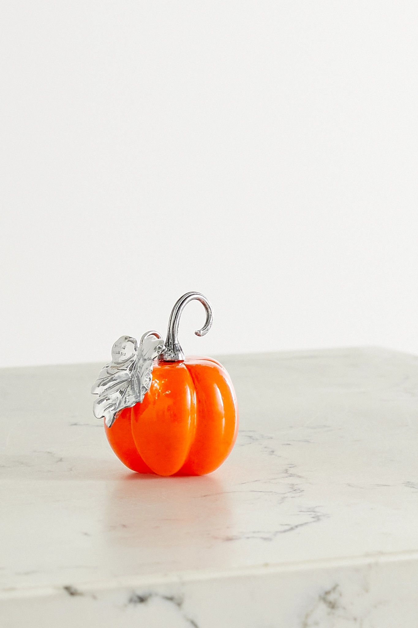 Pumpkin sterling silver and glass table marker Silver - 1