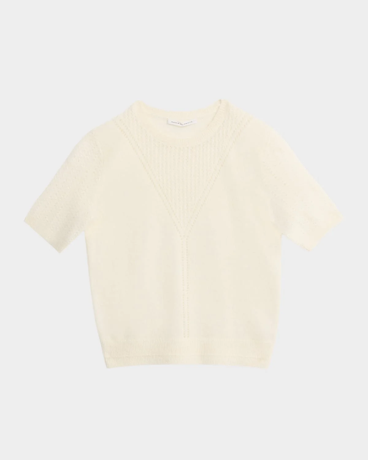 Honeycomb Alpaca-Knit T-Shirt Sweater - 1