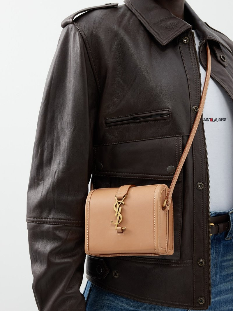 SAINT LAURENT Mini leather box cross-body bag outlook