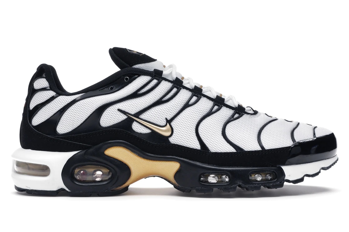 Nike Air Max Plus White Black Metallic Gold - 1