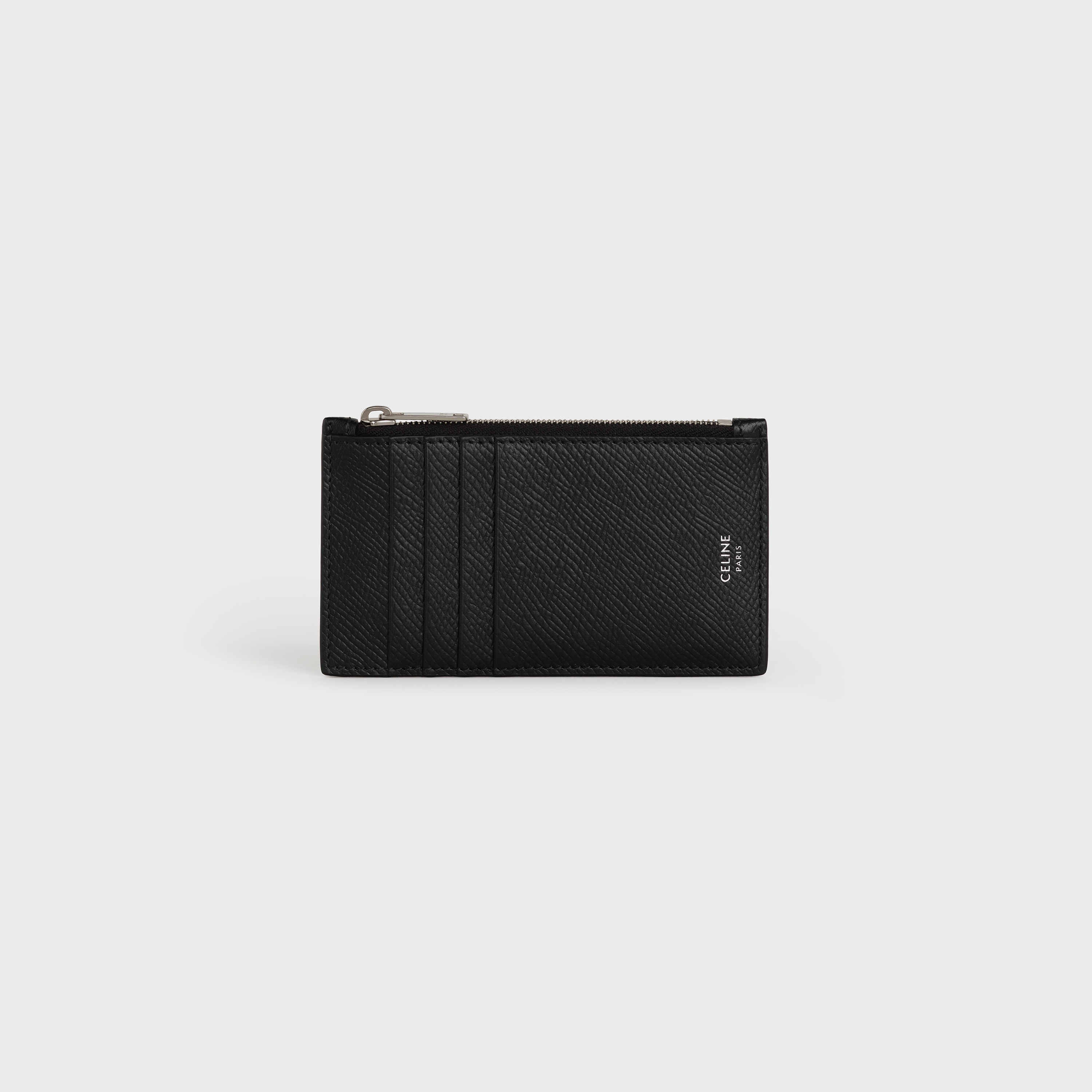 ZIPPED CARD HOLDER IN GRAINED CALFSKIN WITH ANDRÉ BUTZER "WANDERER" PRINT - 2