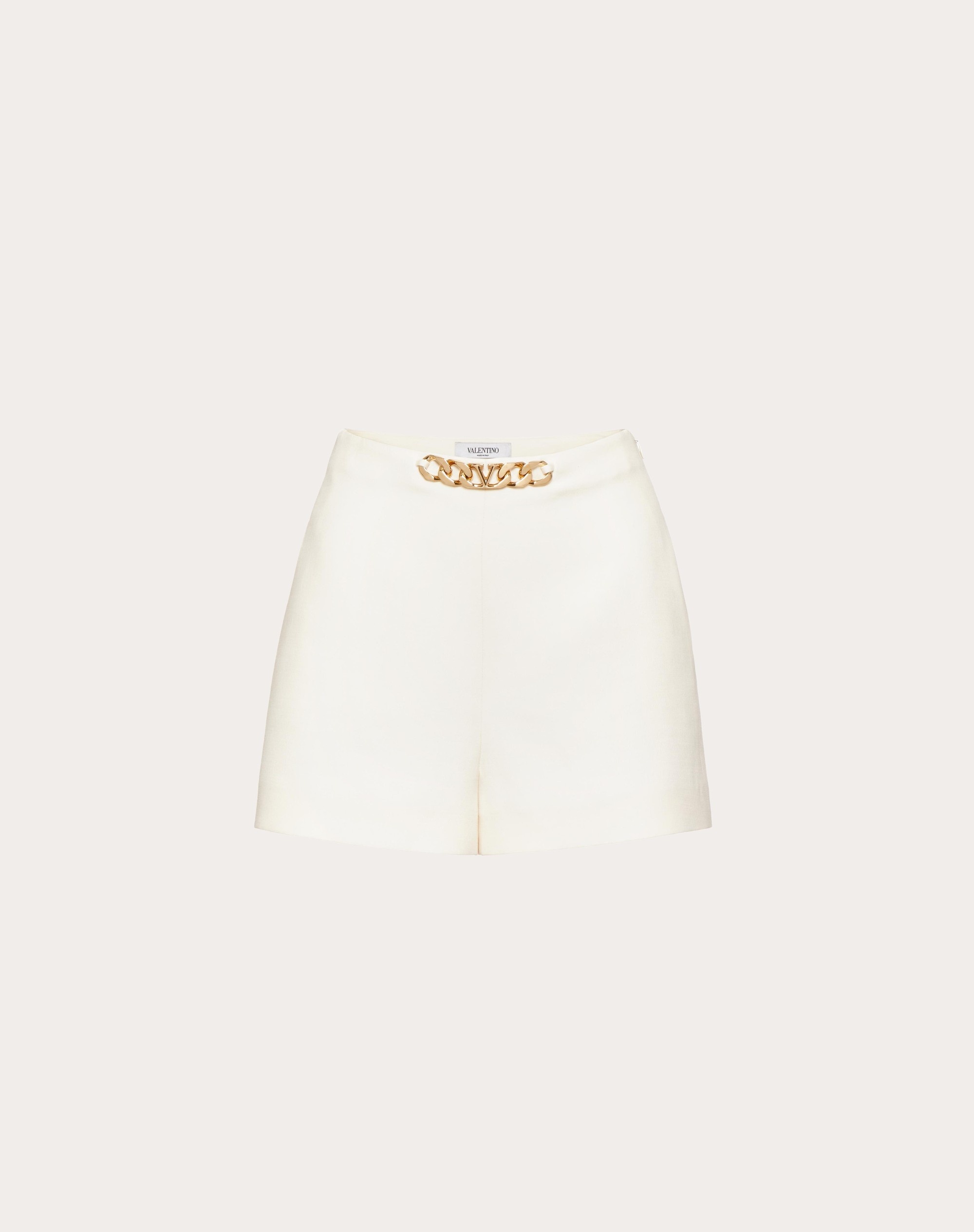 VLOGO CHAIN CREPE COUTURE SHORTS - 1