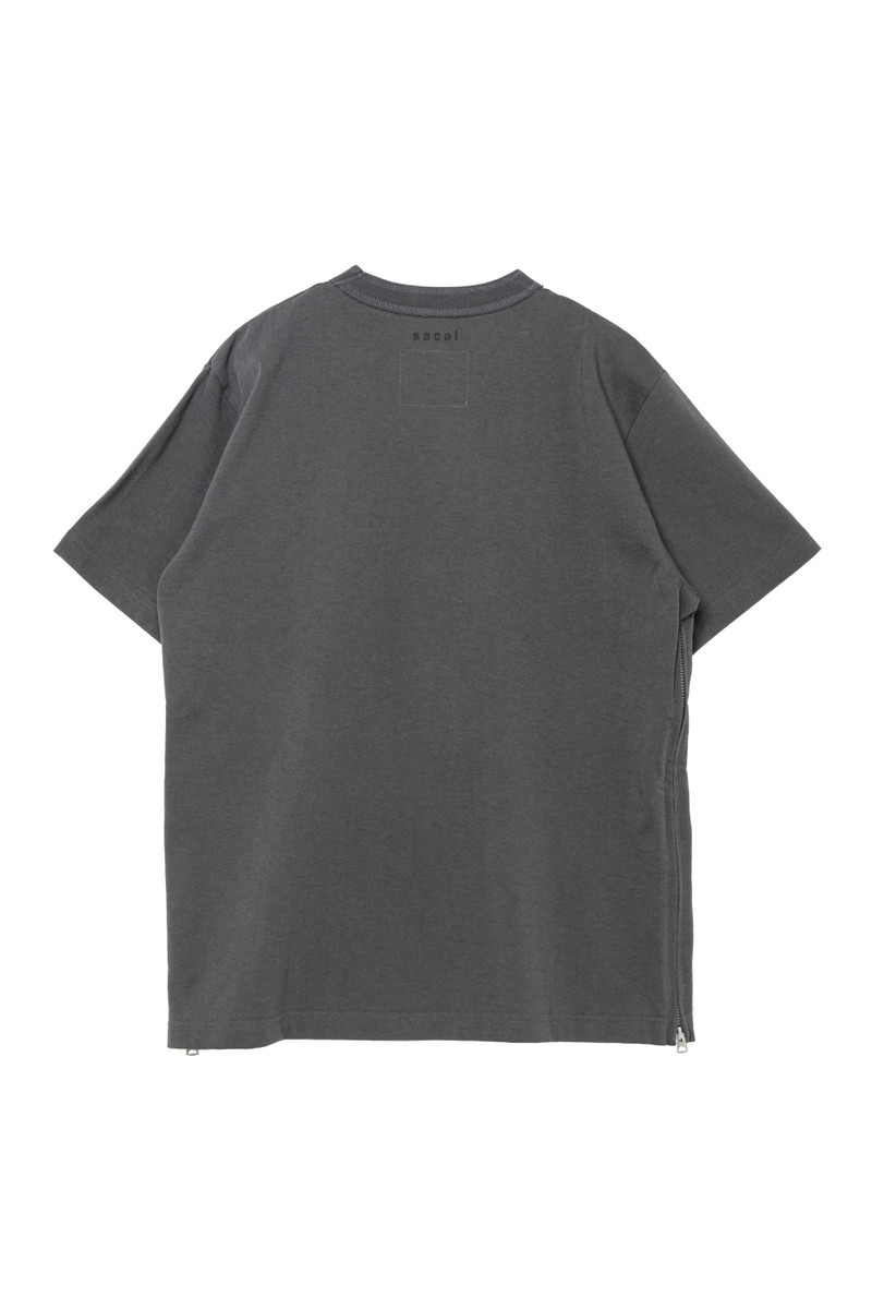 sacai Side Zip Cotton T-Shirt outlook