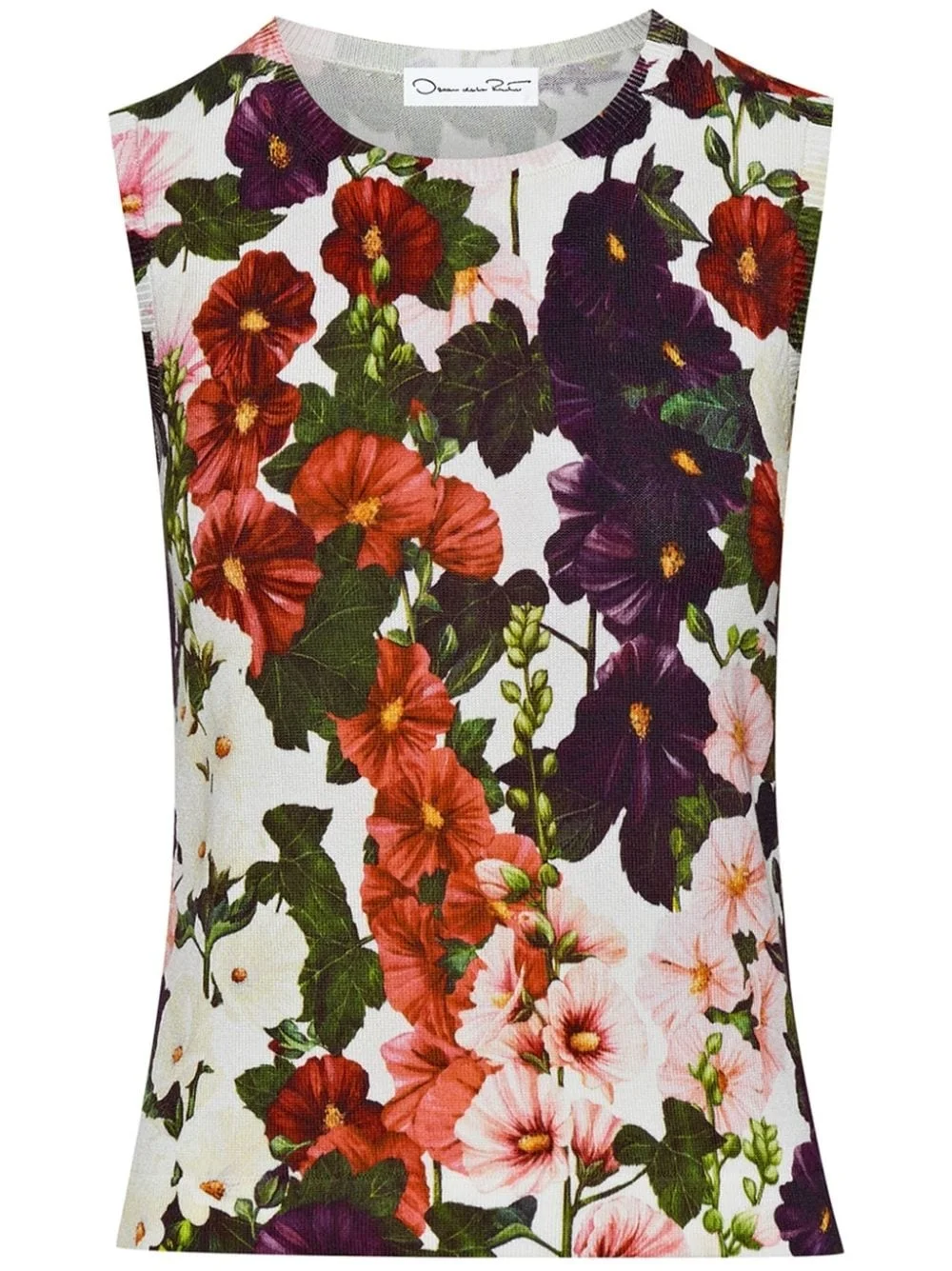 Hollyhocks floral-print tank top - 1