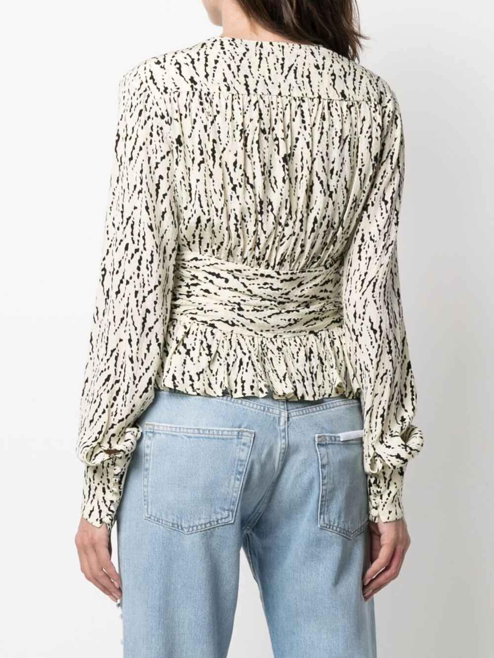 long-sleeved flared blouse - 4