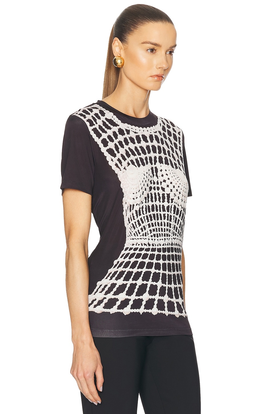 Embroidery Print Trompe Loeil T-Shirt - 2