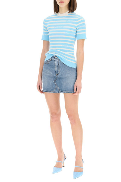 MSGM DENIM MINI SKIRT WITH LOGO outlook