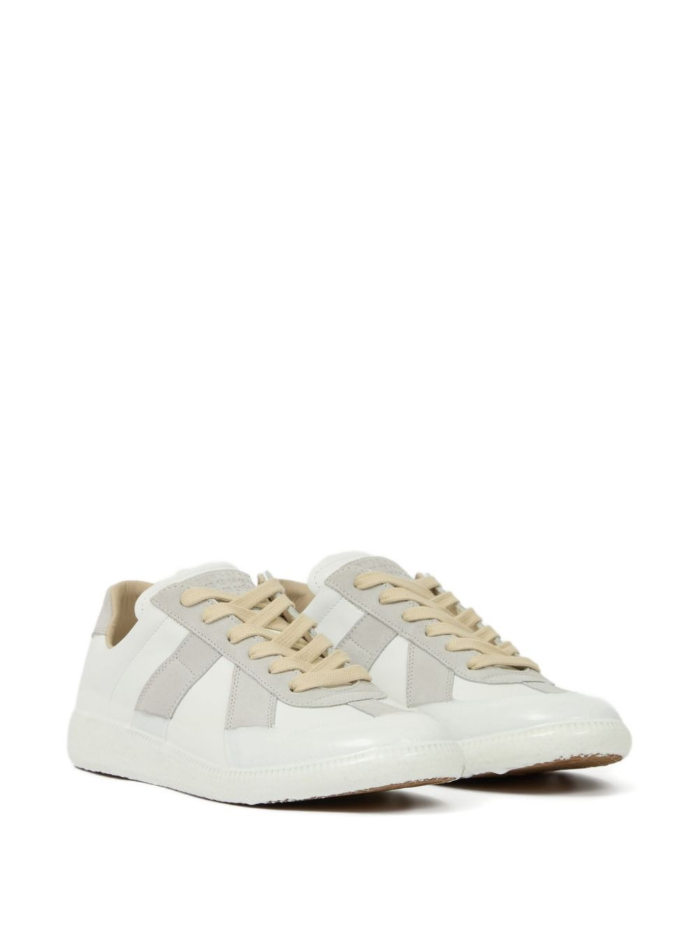 leather panelled sneakers - 2