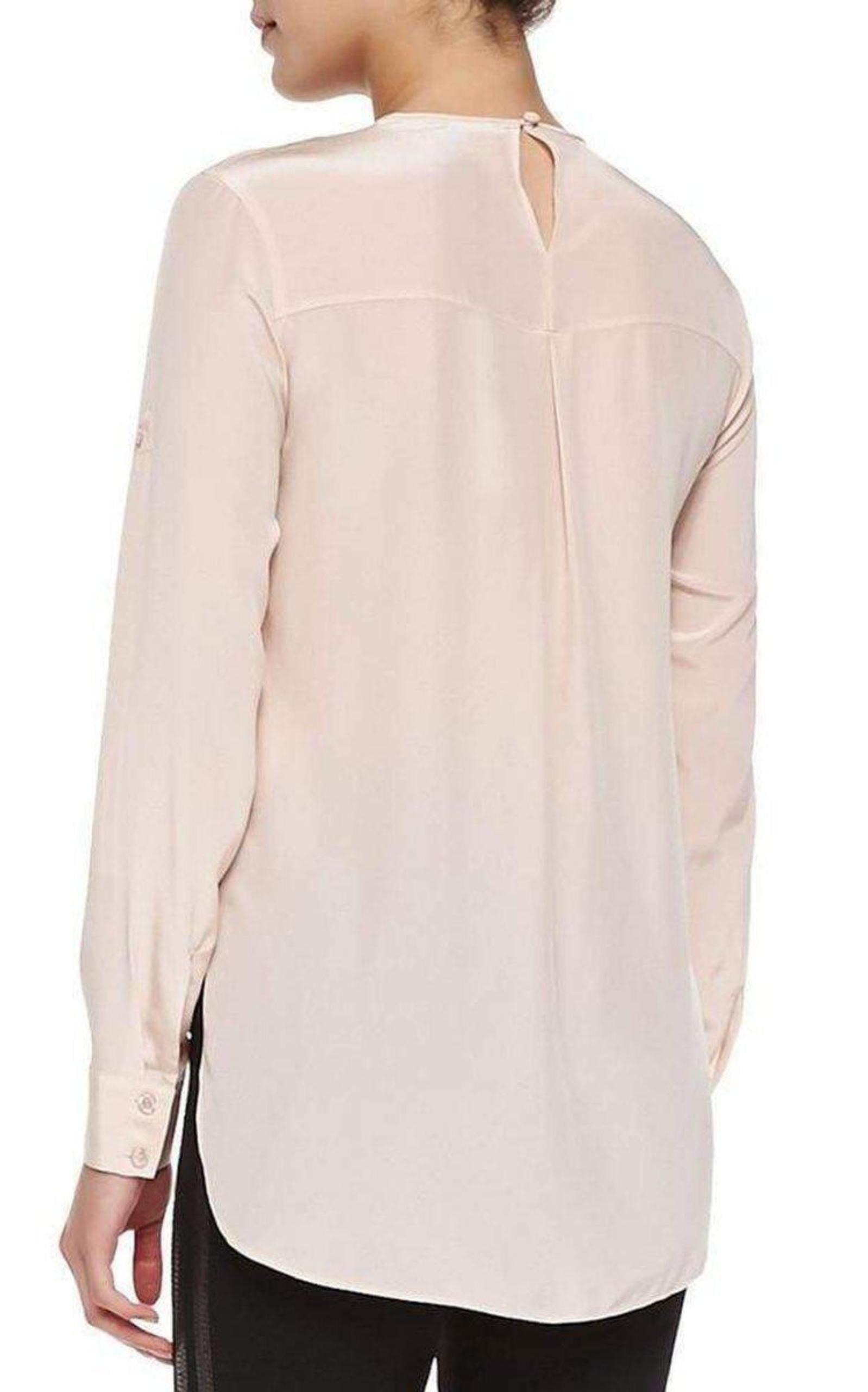 BCBGMAXAZRIA - Marrisa Sheer-Inset Silk Blouse - 2