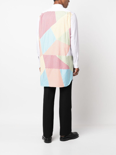 Comme Des Garçons striped panelled cotton shirt outlook