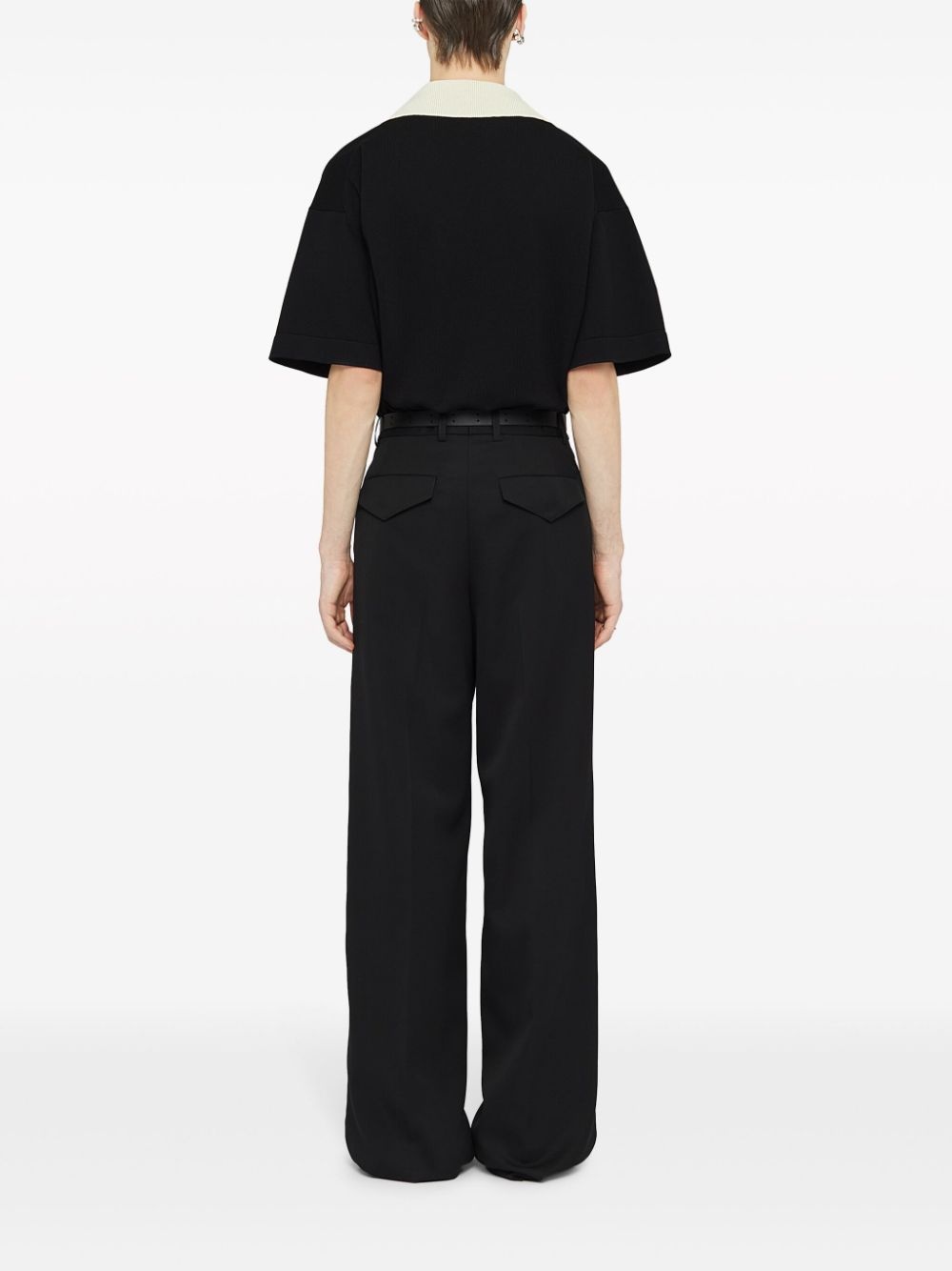 high-waisted tailored wool trousers - 3