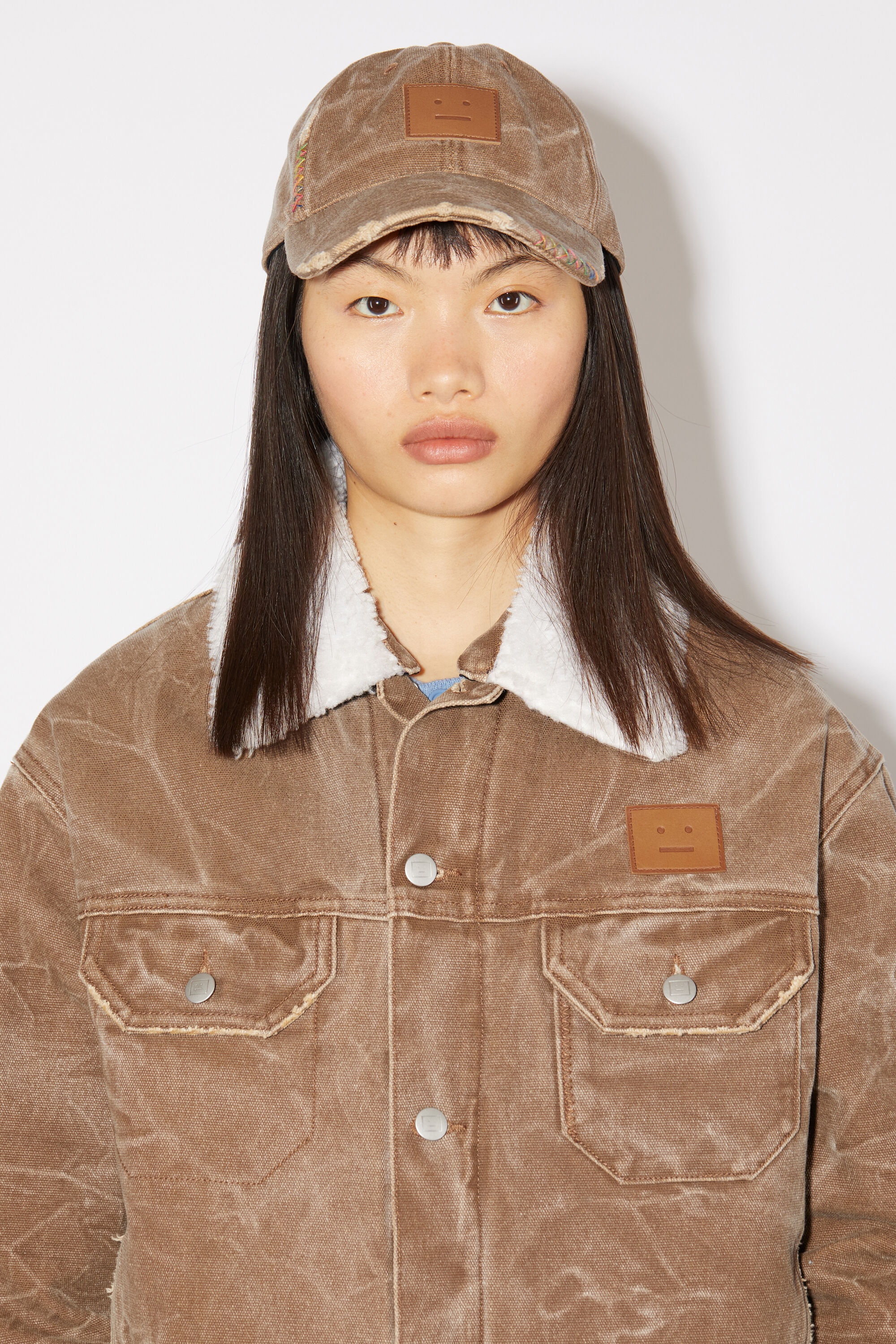 Leather Face patch cap - Toffee brown - 2