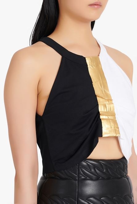 Mid-length quilted black leather skirt - 5