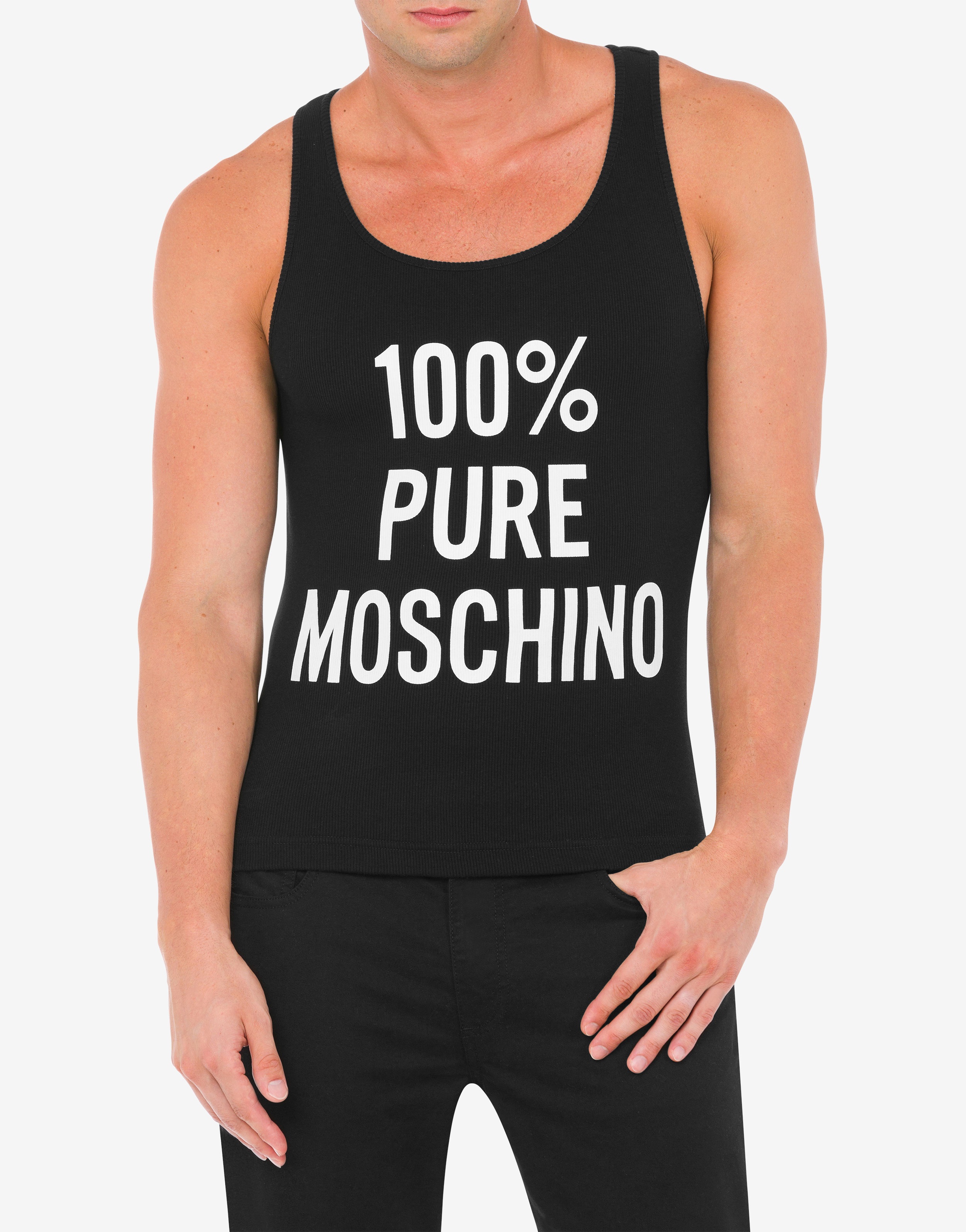 100% PURE MOSCHINO STRETCH COTTON TANK TOP - 2