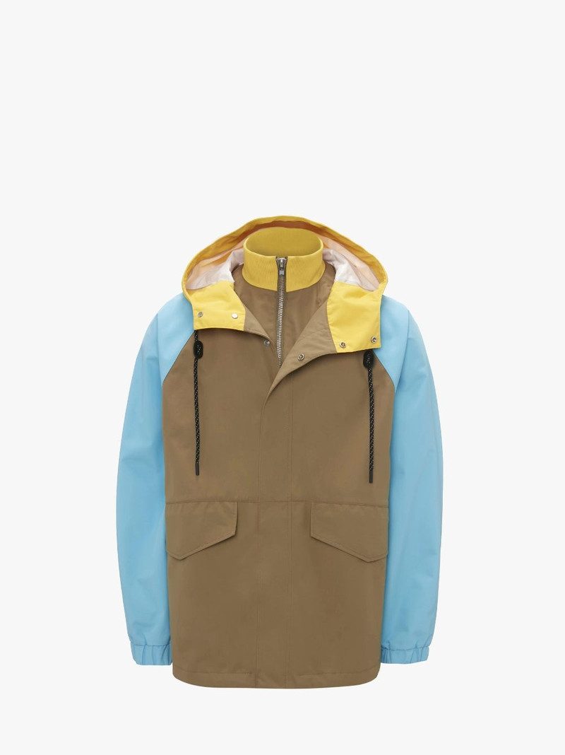 SHORT COLOUR BLOCK PARKA JACKET 1