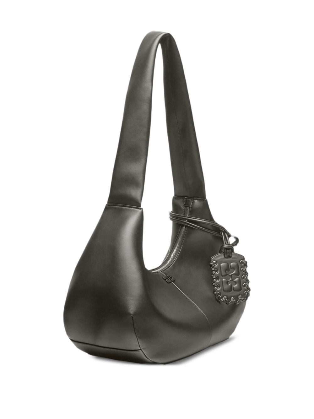 logo-tag leather shoulder bag - 4