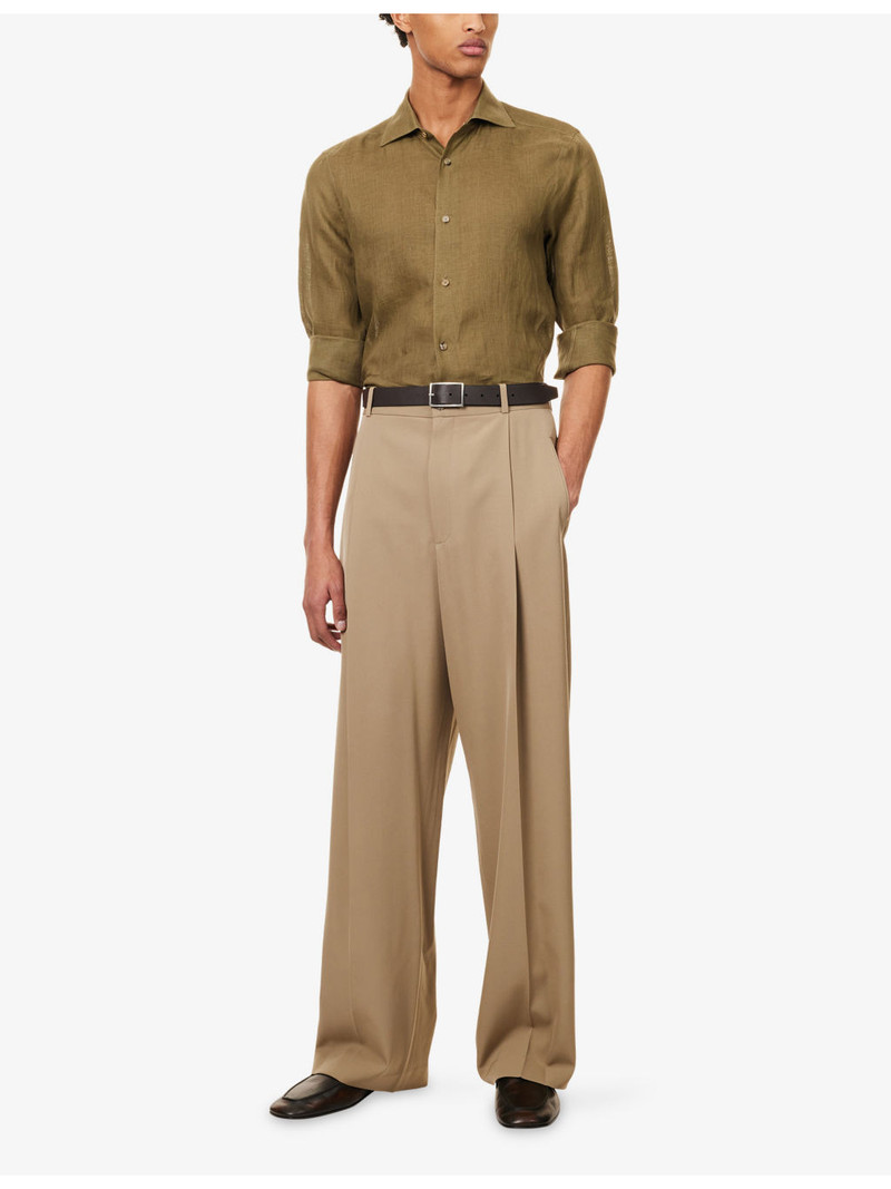 Paul Smith Collared Long-Sleeve Linen Shirt outlook