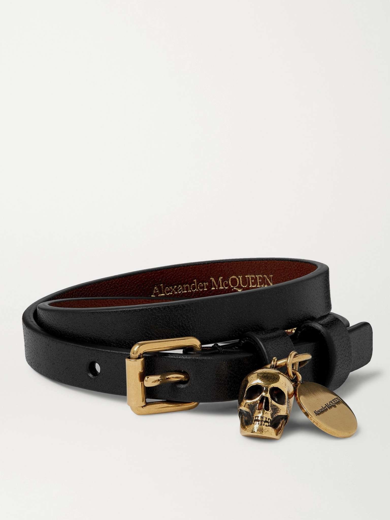 Leather and Gold-Tone Bracelet - 1