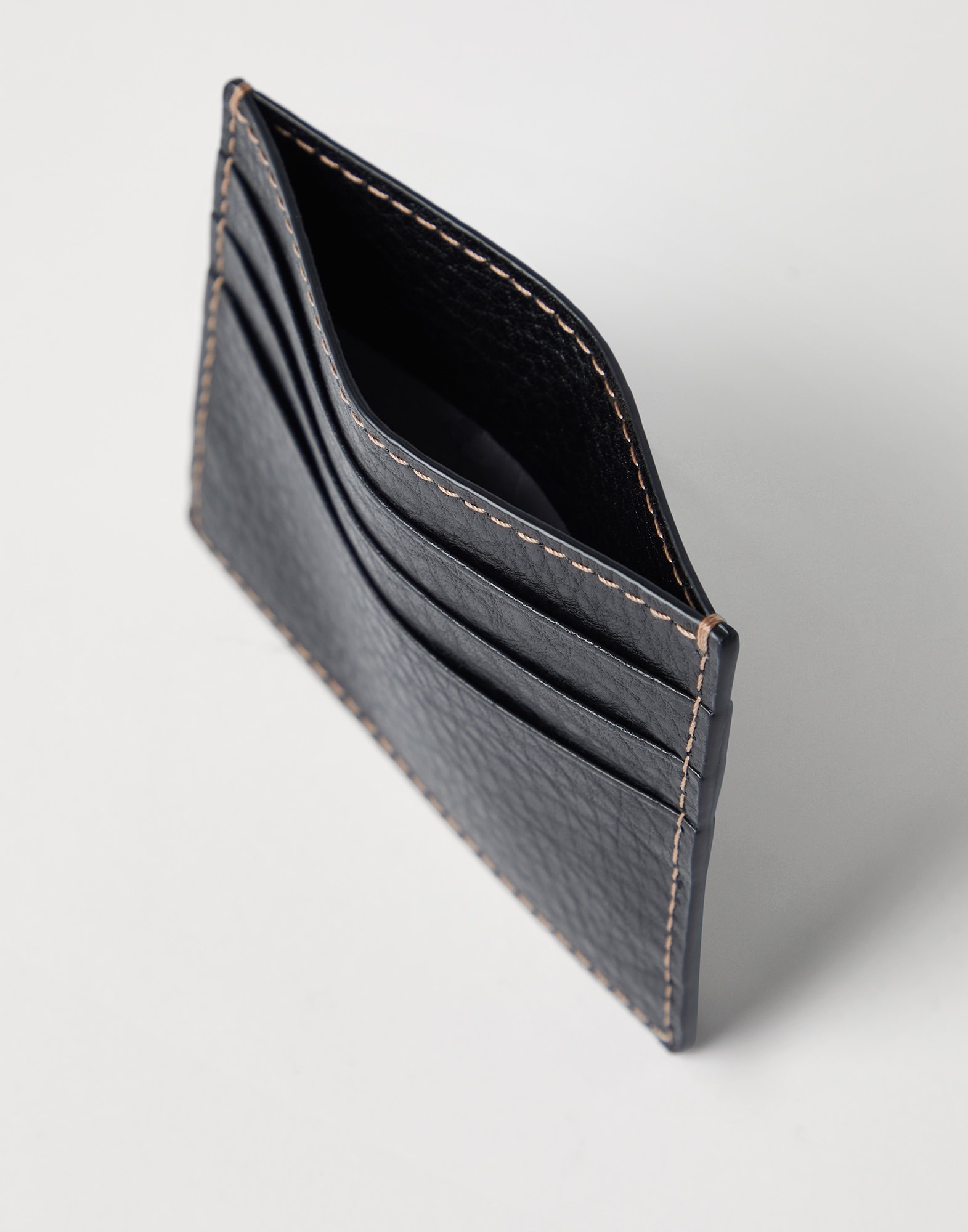 Grained calfskin mini card case - 3