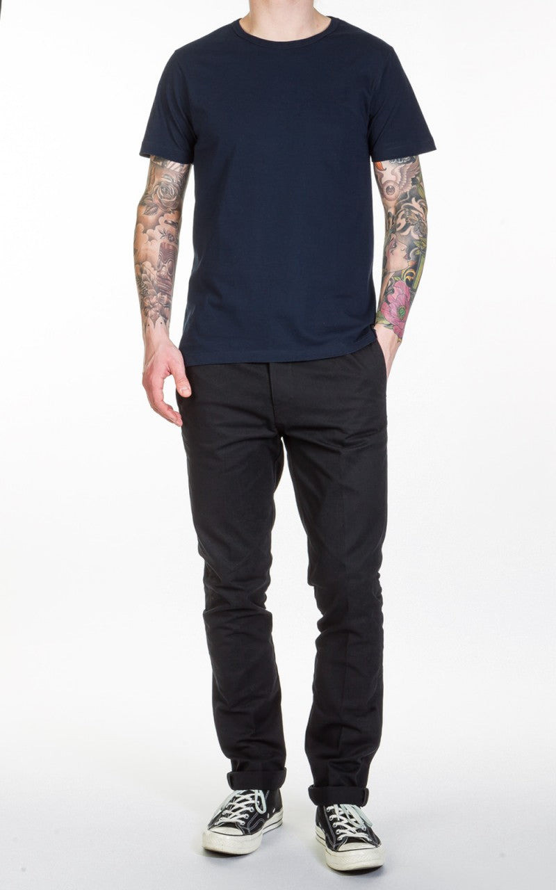 Merz b. Schwanen MERZ B. SCHWANEN 1950S CREW NECK TEE INK BLUE outlook