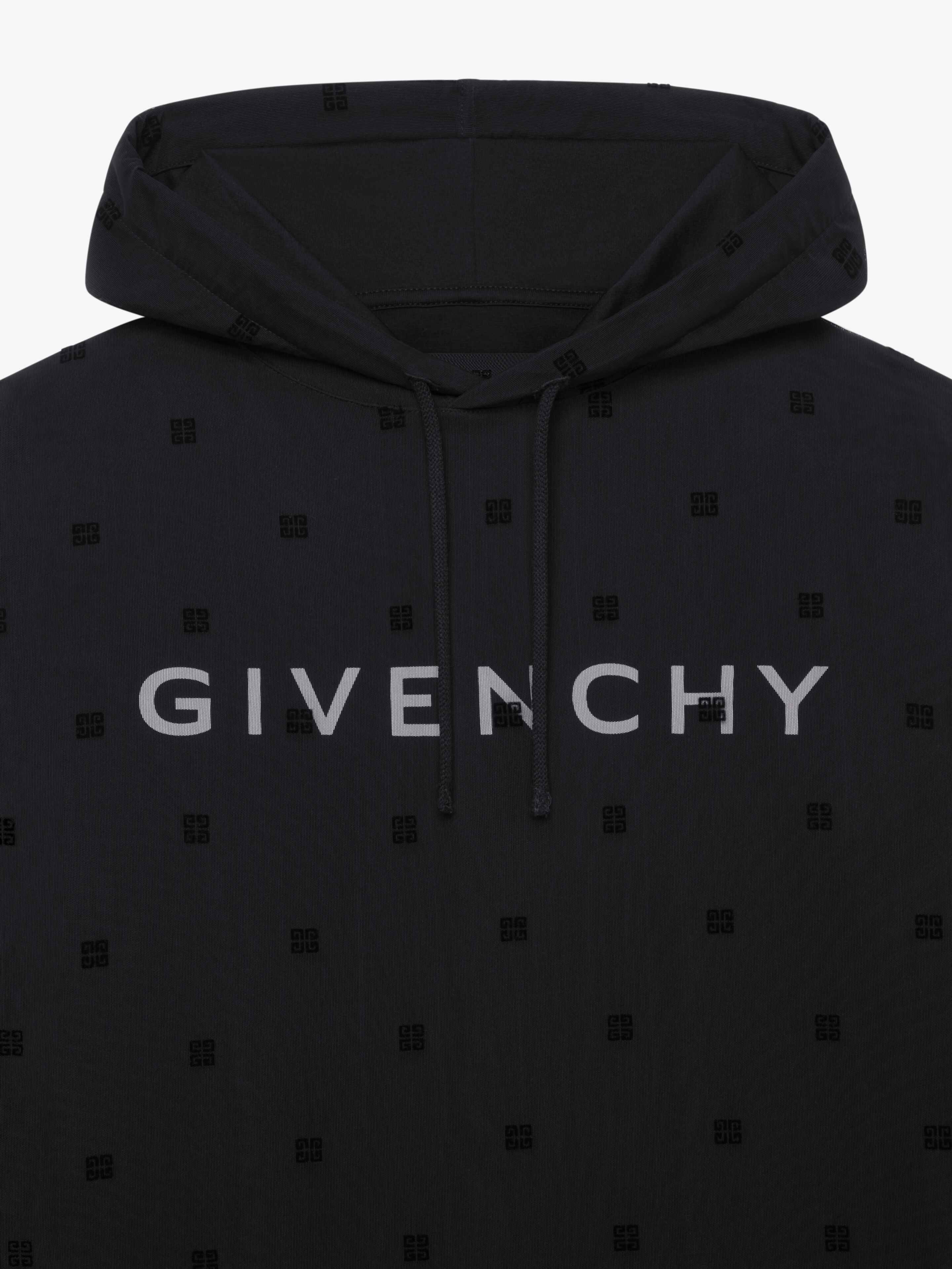 GIVENCHY DOUBLE LAYERED HOODIE IN 4G TULLE - 5