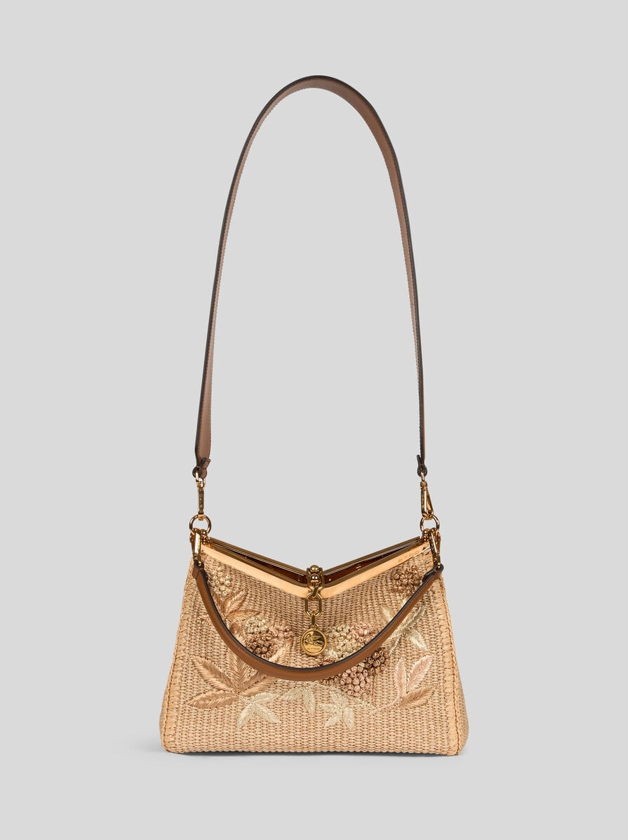 MEDIUM WOVEN RAFFIA VELA BAG - 2